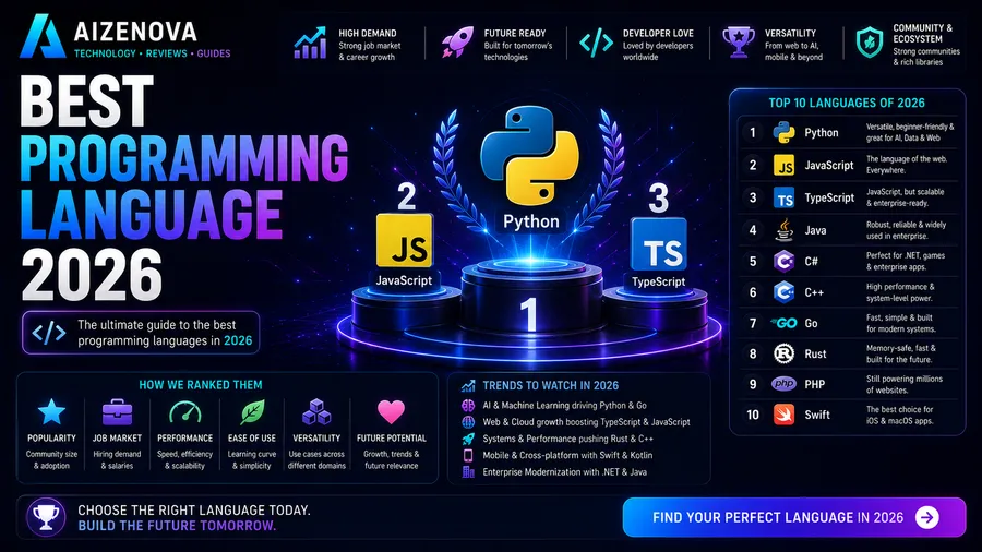 Best Programming Languages to Learn in 2026: Complete Beginner's Guide