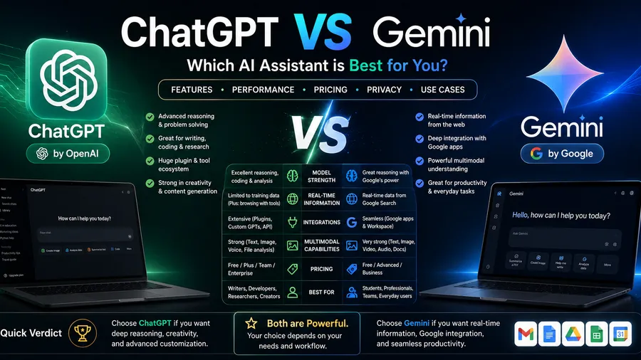 ChatGPT vs Gemini (2026): Which AI Assistant Is Better?