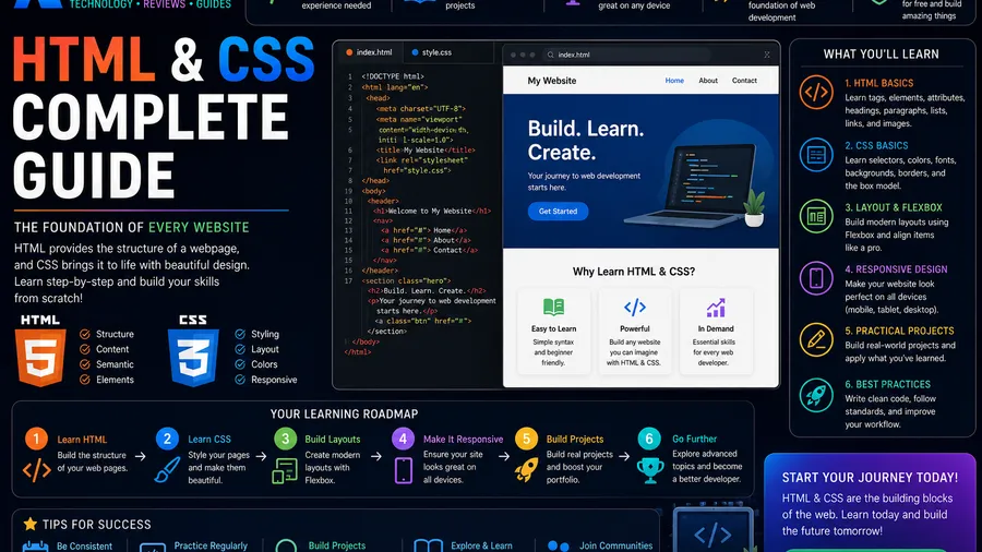 HTML & CSS Guide: A Complete Beginner's Guide to Building Modern Websites