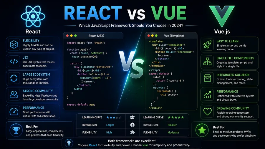 React vs Vue: Which JavaScript Framework Should You Learn in 2026?