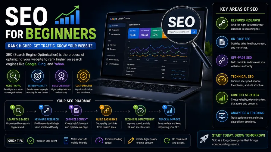 SEO for Beginners: A Complete Guide to Search Engine Optimization (2026)